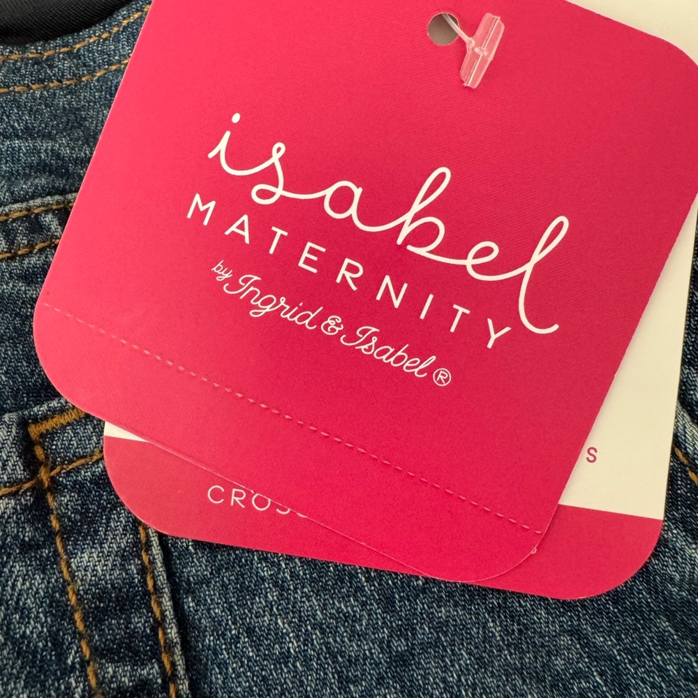 ISABEL MATERNITY 4” JEAN SHORTS with Crossover Panel Target Shorts - Picture 5 of 8
